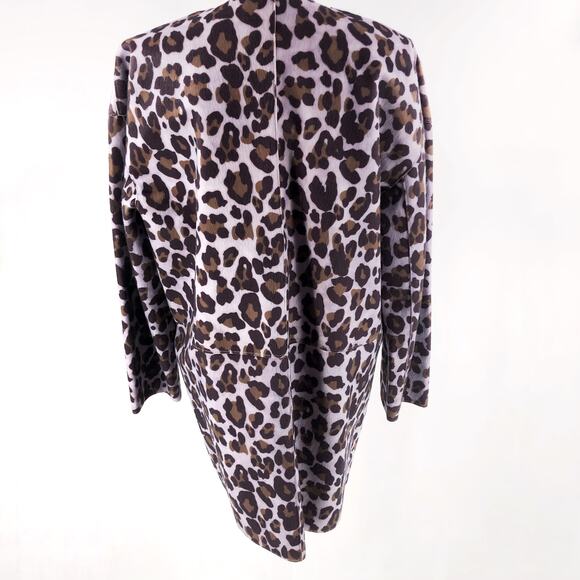 PINKO Italy Leopard Print Coat V Neck Purple Pink Sz Italy 46 US 10 NWT $400 - Picture 8 of 10